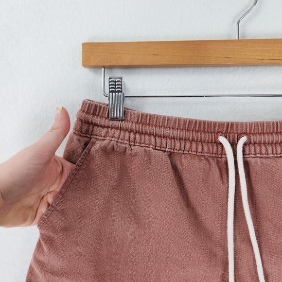 Aerie Shorts Womens Medium Terracotta Pink Loungewear Raw Hem Drawstring Casual - Picture 2 of 11